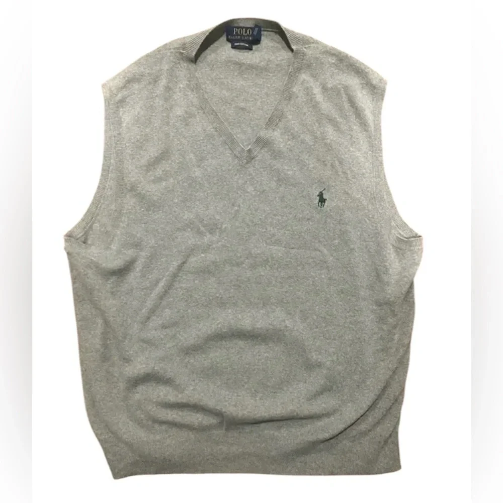Polo Ralph Lauren Gray Sweater Vest. 100% Pima Cotton. Men’s Size XL